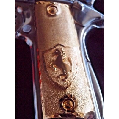 (image for) Ferrari 24KGP German Silver Semi Automatic 1911 Handgun Grips